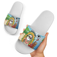 Hawaii Golf Christmas Slide Sandals Mele Kalikimaka Funny Golfer Santa - Polynesian Pride