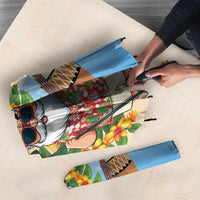 Hawaii Golf Christmas Umbrella Mele Kalikimaka Funny Golfer Santa - Polynesian Pride