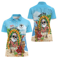 Personalized Hawaii Golf Christmas Women Polo Shirt Mele Kalikimaka Funny Golfer Santa - Polynesian Pride