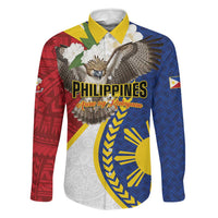 Personalized Philippines Family Matching Puletasi and Hawaiian Shirt Filipino Araw ng Kalayaan LT01 Dad's Shirt - Long Sleeve Multicolor - Polynesian Pride