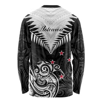 New Zealand Long Sleeve Shirt Aotearoa Maori Kiwi Black Fern LT01