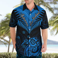 Personalised New Zealand Hawaiian Shirt Aotearoa Blue Maori Kiwi Blue Fern LT01 - Polynesian Pride