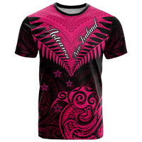 Personalised Aotearoa T Shirt Maori Kiwi Pink Fern LT01 Pink - Polynesian Pride