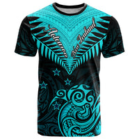 Personalised Aotearoa T Shirt Maori Kiwi Turquoise Fern LT01 Turquoise - Polynesian Pride
