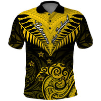Personalised Aotearoa Polo Shirt Maori Kiwi Yellow Fern LT01 Yellow - Polynesian Pride