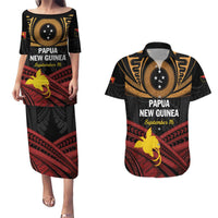 Papua New Guinea Bird of Paradise Couples Matching Puletasi and Hawaiian Shirt 16 September 1975 Independence Day Anniversary