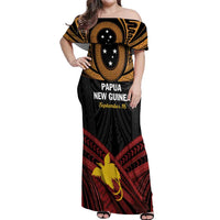 Papua New Guinea Bird of Paradise Off Shoulder Maxi Dress 16 September 1975 Independence Day Anniversary