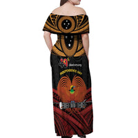 Papua New Guinea Bird of Paradise Off Shoulder Maxi Dress 16 September 1975 Independence Day Anniversary