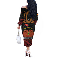 Papua New Guinea Bird of Paradise Off The Shoulder Long Sleeve Dress 16 September 1975 Independence Day Anniversary LT01 - Polynesian Pride