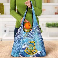 Tuvalu mo te Atua Grocery Bag Tuvalu Dolphin Polynesian Pattern