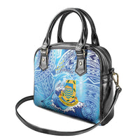 Tuvalu mo te Atua Shoulder Handbag Tuvalu Dolphin Polynesian Pattern