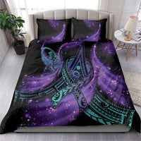 In September We Wear Teal And Purple Bedding Set Magic Ribbon Semicolon LT01 - Polynesian Pride