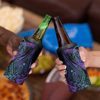 In September We Wear Teal And Purple 4 in 1 Can Cooler Tumbler Magic Ribbon Semicolon