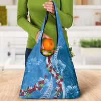 Fiji Tagimaucia Floral Grocery Bag Tapa Pattern