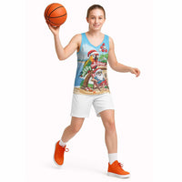 Personalized Hawaii Santa Parrot Christmas Basketball Jersey Summer Vibe - Polynesian Pride