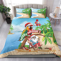 Hawaii Santa Parrot Christmas Bedding Set Summer Vibe - Polynesian Pride