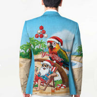 Personalized Hawaii Santa Parrot Christmas Blazer Summer Vibe - Polynesian Pride