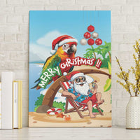 Hawaii Santa Parrot Christmas Canvas Wall Art Summer Vibe - Polynesian Pride