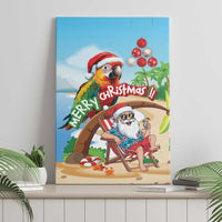 Hawaii Santa Parrot Christmas Canvas Wall Art Summer Vibe - Polynesian Pride