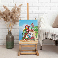 Hawaii Santa Parrot Christmas Canvas Wall Art Summer Vibe - Polynesian Pride