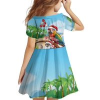 Personalized Hawaii Santa Parrot Christmas Family Matching Long Sleeve Bodycon Dress and Hawaiian Shirt Summer Vibe LT01 - Polynesian Pride