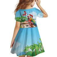 Personalized Hawaii Santa Parrot Christmas Family Matching Off Shoulder Short Dress and Hawaiian Shirt Summer Vibe LT01 - Polynesian Pride