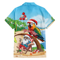Personalized Hawaii Santa Parrot Christmas Family Matching Off Shoulder Short Dress and Hawaiian Shirt Summer Vibe LT01 - Polynesian Pride