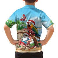 Personalized Hawaii Santa Parrot Christmas Family Matching Tank Maxi Dress and Hawaiian Shirt Summer Vibe LT01 - Polynesian Pride