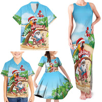 Personalized Hawaii Santa Parrot Christmas Family Matching Tank Maxi Dress and Hawaiian Shirt Summer Vibe - Polynesian Pride