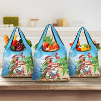 Hawaii Santa Parrot Christmas Grocery Bag Summer Vibe - Polynesian Pride