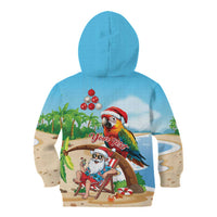 Personalized Hawaii Santa Parrot Christmas Kid Hoodie Summer Vibe - Polynesian Pride