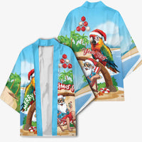 Personalized Hawaii Santa Parrot Christmas Kimono Summer Vibe - Polynesian Pride