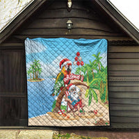 Hawaii Santa Parrot Christmas Quilt Summer Vibe - Polynesian Pride
