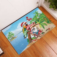 Hawaii Santa Parrot Christmas Rubber Doormat Summer Vibe - Polynesian Pride