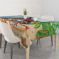 Hawaii Santa Parrot Christmas Tablecloth Summer Vibe - Polynesian Pride