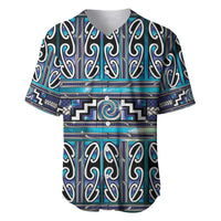 Maori Matariki Baseball Jersey Blue Galaxy Aesthetic Koru Art
