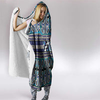 Maori Matariki Hooded Blanket Blue Galaxy Aesthetic Koru Art