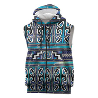 Maori Matariki Sleeveless Zip Hoodie Blue Galaxy Aesthetic Koru Art