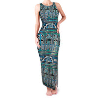 Maori Matariki Family Matching Tank Maxi Dress and Hawaiian Shirt Green Galaxy Aesthetic Koru Art LT01 Mom's Dress Green - Polynesian Pride