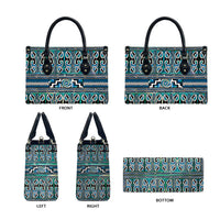 Maori Matariki Leather Bag Green Galaxy Aesthetic Koru Art