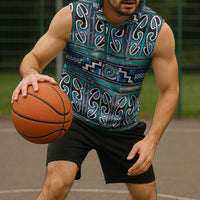 Maori Matariki Sleeveless Hoodie Green Galaxy Aesthetic Koru Art
