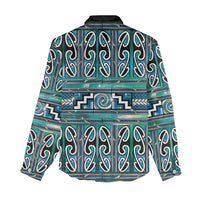 Maori Matariki Women Casual Shirt Green Galaxy Aesthetic Koru Art