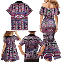 Maori Matariki Family Matching Mermaid Dress and Hawaiian Shirt Pink Galaxy Aesthetic Koru Art LT01 - Polynesian Pride