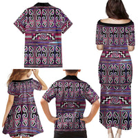 Maori Matariki Family Matching Puletasi and Hawaiian Shirt Pink Galaxy Aesthetic Koru Art LT01 - Polynesian Pride