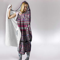 Maori Matariki Hooded Blanket Pink Galaxy Aesthetic Koru Art