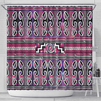 Maori Matariki Shower Curtain Pink Galaxy Aesthetic Koru Art