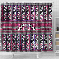 Maori Matariki Shower Curtain Pink Galaxy Aesthetic Koru Art