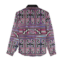Maori Matariki Women Casual Shirt Pink Galaxy Aesthetic Koru Art