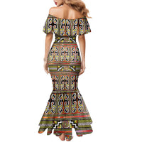 Maori Matariki Family Matching Mermaid Dress and Hawaiian Shirt Yellow Galaxy Aesthetic Koru Art LT01 - Polynesian Pride