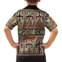 Maori Matariki Family Matching Tank Maxi Dress and Hawaiian Shirt Yellow Galaxy Aesthetic Koru Art LT01 - Polynesian Pride